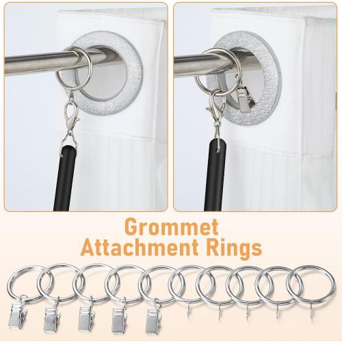 Shimeyao 10 Pack Acrylic Curtain Pull Wands Drapery Pull Rod Versatile Fiberglass Blinds Wand Kits with Rings and Hooks for Opening Closing Curtains Homes Offices Window Opener(white 46 Inch)