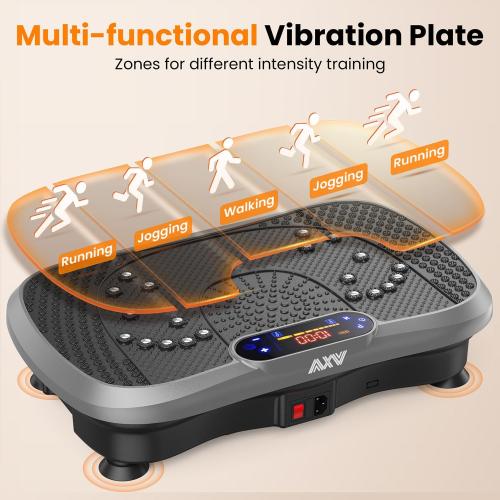 AXV Vibration Plate Fitness Platform Exercise Machine Vibrating Lymphatic Drainage Shaking Full Body Shaker Workout Vibrate Stand Shake Board Sport Gym for Weight Loss Fat Burner for Women Men