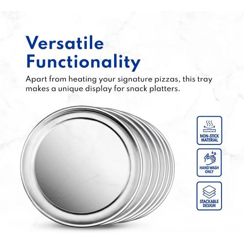 New Star Foodservice Restaurant-Grade Aluminum Pizza Pan, Baking Tray, Coupe Style, small