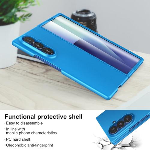 Foluu Slim Fit Case for Samsung Galaxy Z Fold 7, with Front Built-in Screen Protector, Ultra Thin Matte PC Protective Cover for Samsung Galaxy Z Fold7 5G 2025 (Blue)