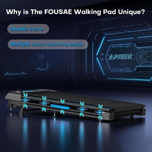Walking Pad Treadmill, 6.2MPH Under Desk Walking Pad with 10% Incline, Treadmills for Home with Double Frame, 2.75HP Brushless Drive, 12 HIIT Programs, Remote Control, 350LBS Capacity