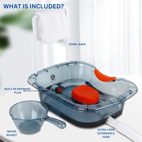 Hair Washing Basin for Bedridden - Portable Shampoo Bowl and Basin at Home for the Elderly - Hair Washing Tray for Seniors and Disabled Patients in Bed
