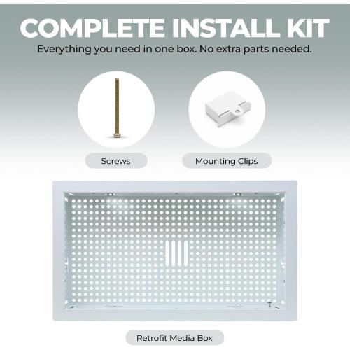 White Box In-Wall Retrofit Media Enclosure for Samsung The Frame TVs, One Connect Box & Streaming Devices – Steel Flush Mount Cable Management‼️hardware zip tied to frame‼️
