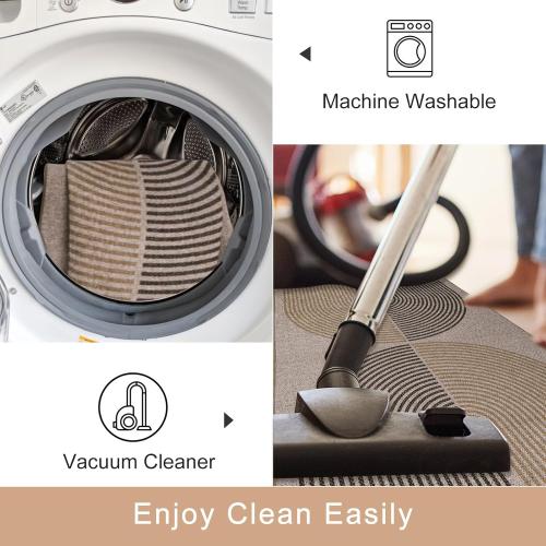 Lahome Modern Rainbow Round Rug, 6ft Easy Jute Circle Patio Rug Washable Indoor Outdoor Rugs for Living Room, Farmhouse Natural Round Area Rug Contemporary Carpet for Entryway Backyard