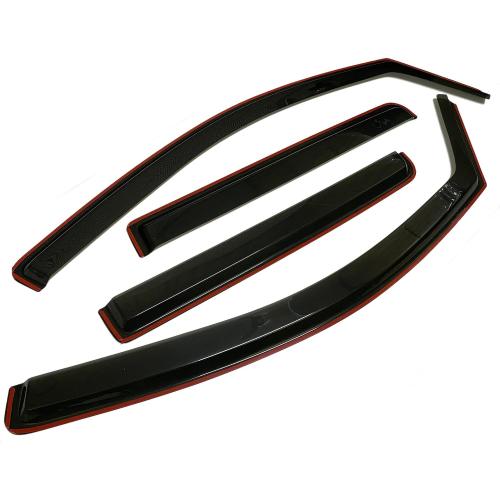 in-Channel Style Smoke Window Sun Rain Visors Vent Guard Shade Compatible with Nissan Titan Crew Cab 2004-2015