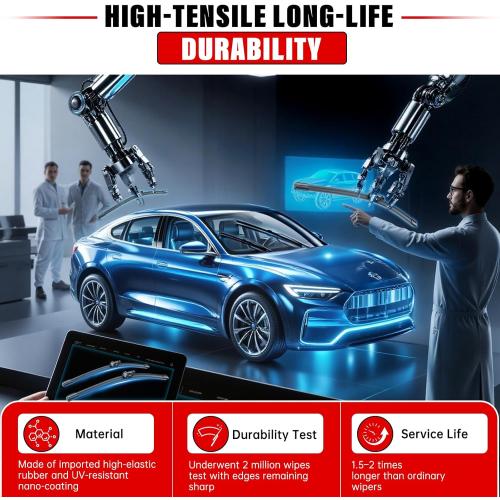 Windshield Wiper Blades Replacement for 2007-2017 Jeep Wrangler 2008-2018 Wrangler JK Original Factory Quality Front Rear Wipers Blade Set for My Car - 15 15 13 (Pack of 3)