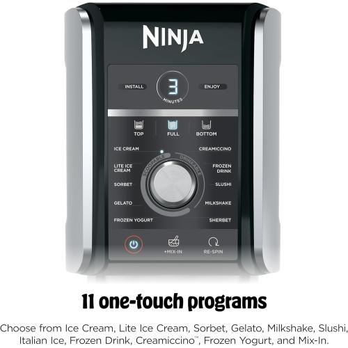Ninja CREAMi Deluxe Ice Cream Maker | 11-in-1 Create Frozen Desserts, Sorbet, Milkshakes, Yogurt & More | Includes 2 Dishwasher Safe XL 24 Oz. Tubs with storage lids | Silver | NC501