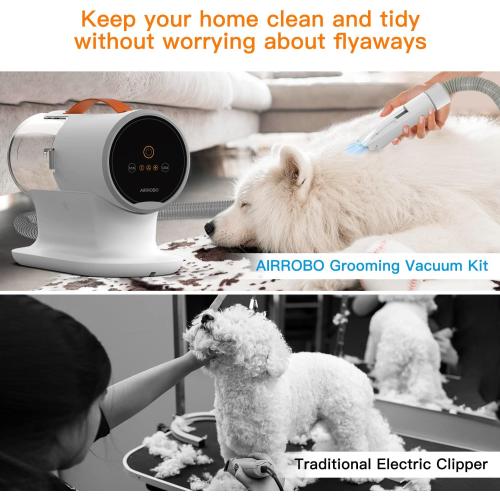AIRROBO Dog Grooming Vacuum Kit,12000Pa Strong Pet Vacuum for Shedding,Grooming Hai,Quiet,PG100,2L Large Capacity