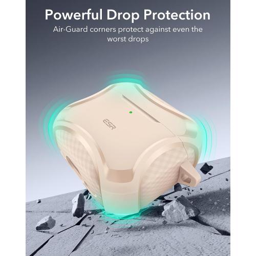ESR for AirPods 4 Case, Compatible with AirPods 4th Generation Case (2024), Compatible with MagSafe, Powerful Drop Protection, Magnetic Lid, Cyber Series, Desert Titanium