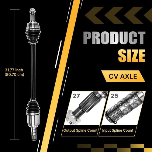 2PCS Front CV Axle Shaft Assembly Compatible with Subaru Forester 2.5L 2.0L H4 2014 2015 2016 2018, Impreza 2.0L H4 2017 2018 2019 2020 2021 2022 2023, Driver and Passenger Side, OE# NCV66012