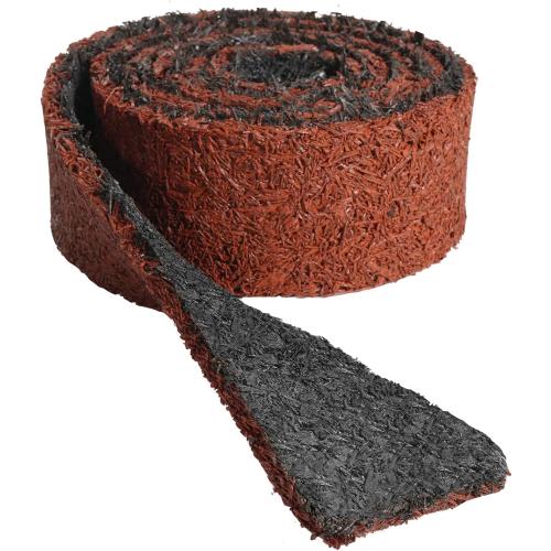 1 Roll Double Sided Rubber Mulch Roll - 2' x 8' - Mahogany/Black Modern Garden Edging