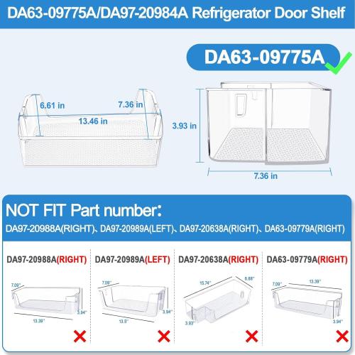 Upgraded DA63-09775A DA97-20984A Refrigerator Door Bin Compatible with samsung Refrigerator Door Shelf-RIGHT Samsung Refrigerator Door Bin RF27T5201SR, RF28T5001SR, RF27T5241SR, RF28T5021SR Shelves