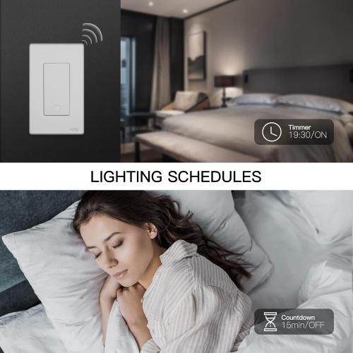 MOES Zigbee Smart Switch 1 Gang, No Neutral Wire Required, Inteligente Single Pole Light Switches, Compatible with Alexa Google Assistant, Remote Control, Require MOES Zigbee Hub