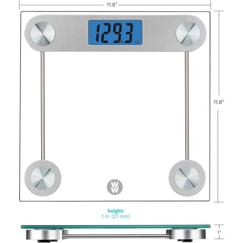 Weight Watchers Scales by Conair Scale for Body Weight, Digital Bathroom Scale in Clear