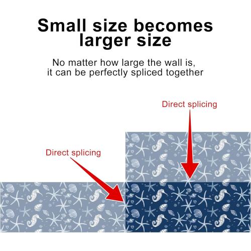 Ocean Sea Life Wallpaper Peel and Stick Vinyl Self-Adhesive Removable Contact Paper Starfish, Seahorse, and Shell Design for Walls Countertops Cabinets Home Decor 15.7x39.4