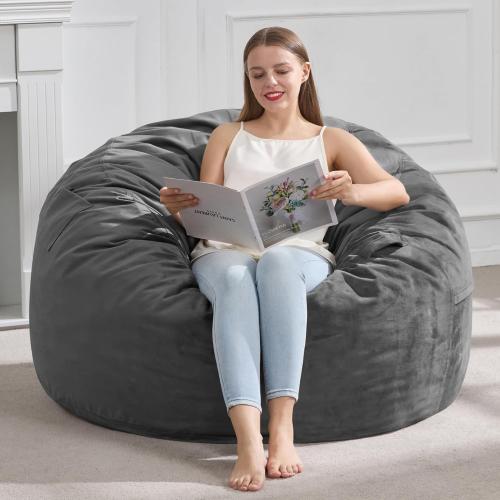 Hobestluk 3FT Bean Bag Chair Giant Bean Bag Chairs for Adults Large Bean Chairs with Removable Cover, Beanbag Chair with Filler, Adult Bean Bag Chairs for Living Room, Bedroom