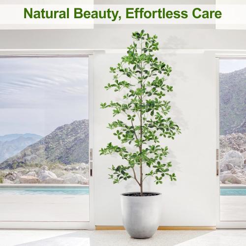 Keeplush 7ft Tall Artificial Black Olive Tree with 1260 Lifelike Leaves, Tall Fake Greenery Olive Silk Plants Artificial Tree Indoors in Pots, Faux Olivo Tree for Living Room Office Decor