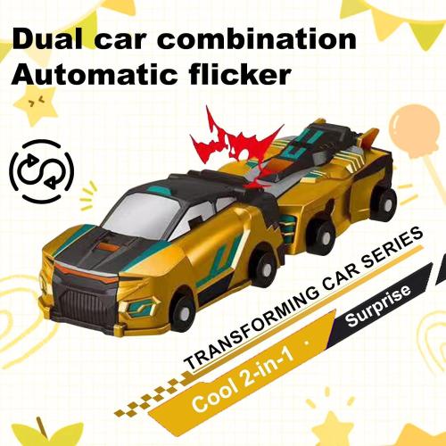 Aimery Collision Transforming Dinosaur Car Toy, 2 Magnetic Cars Convert into Dinosaur Toys,Dino Robot Toy, Boys Toys,Kids Toys, Party Birthday for Kids (Golden)