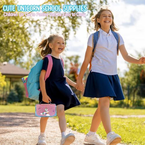 AJLICHIBAN FUN 49 Pcs Fruit Scented Washable Markers Sets with Unicorn Pencil Case, Kids Unicorn Art Supplies & Crafts, Art Coloring Painting Kits, Christmas Unicorn Presents for 4-12 Year Old Girls