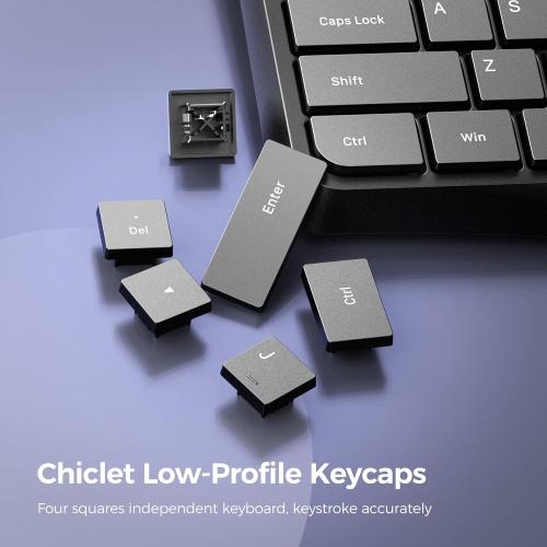 Wired Keyboard,Quiet Keyboard, Multimedia USB Computer Keyboard, Silent Keyboardwith Low Profile Chiclet Keys,Large Number Pad,Spill-Resistant,Anti-Wear Letters,Full Size for Laptop,Desktop
