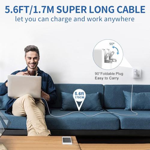 Mac Book Air Charger Replacement, 45W Power T-tip Magnetic DC Connector Adapter for Mac Book Air 11 inch and 13 inch (Between 2012-2017)