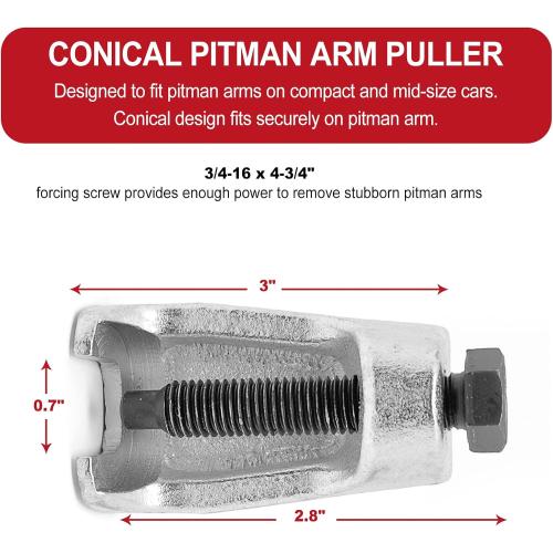 5pcs Front End Service Tool 5-in-1 Ball Joint Separator, Pitman Arm Puller, Tie Rod Set for Service, Splitter Removal Kit