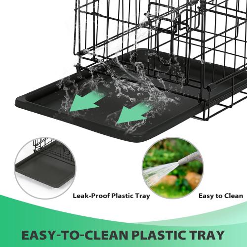 BestPet | Dog Crate | 18 | Black | Foldable Metal Kennel with Double Doors, Secure Slide-Bolt Latches, Leakproof Tray | Portable Dog Cage for Small Breeds | for Travel, Indoor & Outdoor Use
