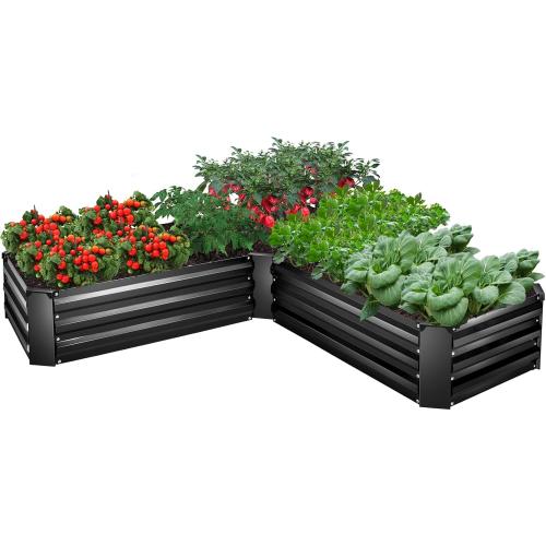 EDOSTORY Raised Bed Garden Bed Kit, 5x5x1ft Galvanized Planter Tall Raised Garden Boxes Outdoor, Large Metal Raised Garden Beds for Vegetables, Flowers, Herbs