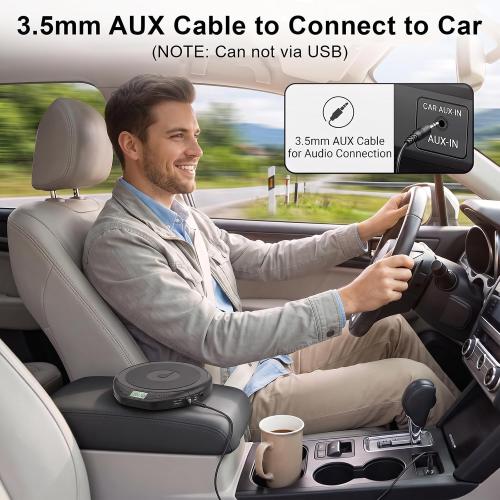 Gueray CD Player Portable with Earphones, CD Discman AUX Cable for Car Home