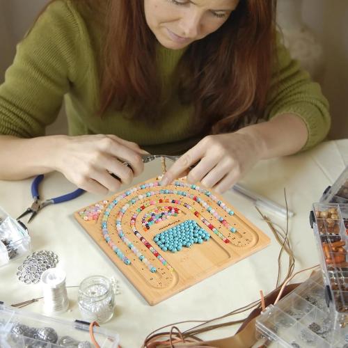 Petoysoso Bamboo Bead Board for Jewelry Making - Necklace and Bracelet Beading Board - Jewelry Making Supplies