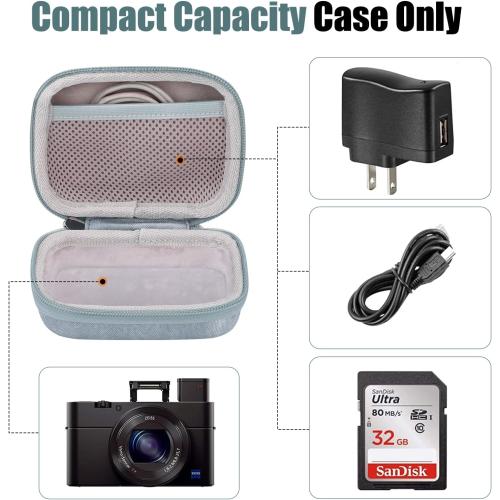 Cwatcun Carrying & Protective Case for Digital Camera, Small Camera Pouch for AbergBest 2.7 LCD Kodak Pixpro/Canon PowerShot ELPH 180/190 / DSCW830 Travel Cameras, Waterproof Shockproof Case，Grey