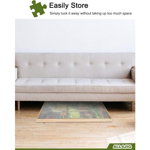 ALL4JIG 2000 Piece Rotating Puzzle Board with 4 Drawers and Cover, 28.5x40.1Portable Wooden Jigsaw Puzzle Table for Adults Portable, Lazy Susan Spinning Boards Birthday Gift for mom