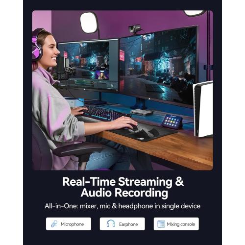 ORICO 4K USB Portable HDMI Capture Card with Dual 4K@60Hz Inputs, Compatible with PS5/Xbox/Switch/OBS and More, for Streaming & Recording Gaming, Works on Laptop, PC, Mac, iPad