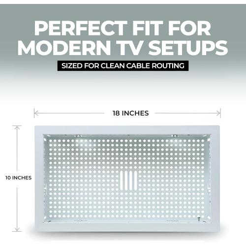 White Box In-Wall Retrofit Media Enclosure for Samsung The Frame TVs, One Connect Box & Streaming Devices – Steel Flush Mount Cable Management‼️hardware zip tied to frame‼️