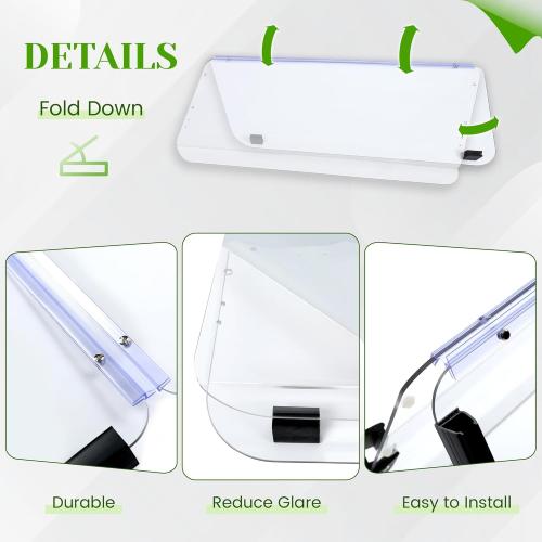 HECASA Clear Windshield Compatible with 1985-1995 Yamaha G2/G9 Models Golf Cart Fold Down Windscreen