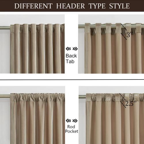 Size 84 Set of 2 Color beige 100% Full Blackout Champagne Beige Velvet Curtains 84 inch Long for Living Room,Set of 2 Liner Rod Pocket Back Tab Thermal Window Curtains Room Darkening Heavy Decorative Curtains Drapes for Bedroom