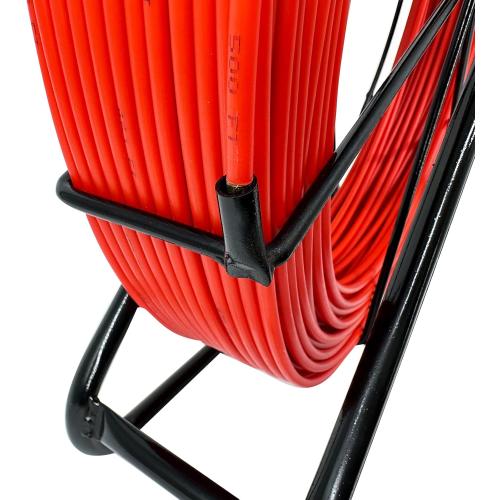 6MM 500FT Fish Tape Fiberglass Reel Stand Duct Rodder Cable Puller Rod Continuous Cable Running Rod