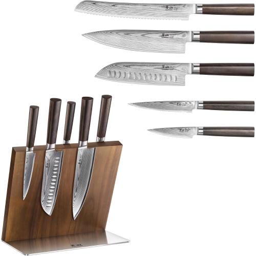 Cangshan SOBU Series 503817 X-7 Damascus Steel 6-Piece Magnetic Block Set