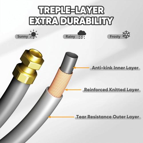 Retractable Garden Hose Reel, 1/2 x 100ft Wall Mount Heavy Duty Automatic Hose Reel with 10 Pattern Nozzle, Any Length Lock & Slow Return System, 180°Swivel Bracket Upgraded UV Resistant,Light Grey