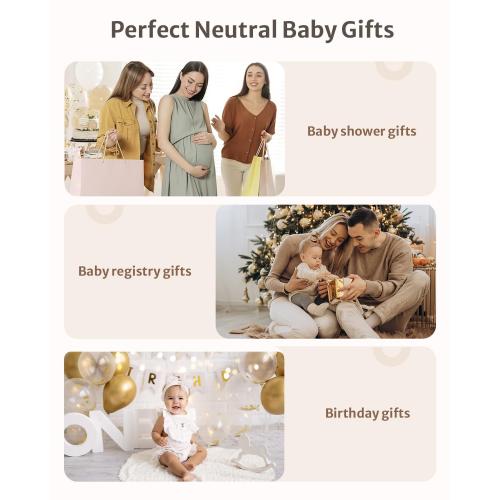 Blissful Diary Baby Play Gym & Activity Mat, 5 Developmental Zones Wooden Tummy Time Mat with 5 Detachable Sensory Toys for Motor Skills & Sensory Development, Baby Essentials Shower Gift