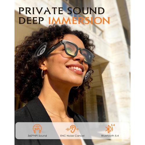 Smart Glasses with Camera and Audio 8MP HD Camera Smart Glasses for Men