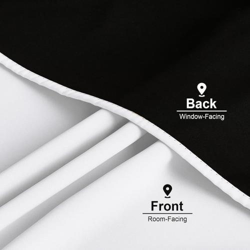 NICETOWN 100% Blackout Curtain Panels, Rod Pocket Window Curtains with Black Liner for Nursery, 84 inches Drop Cold and Full Light Blocking Draperies (White, 2 Pieces, 52 inches Wide Each Panel)