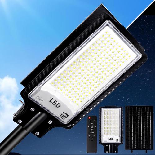 Eleganted CHX-2000W Solar Street Lights Outdoor, 6500K Solar Parking Lot Light, IP66 Waterproof Dusk to Dawn 100000LM Security Flood Lights with Remote Control for Yard, Garden, Outside, Garage