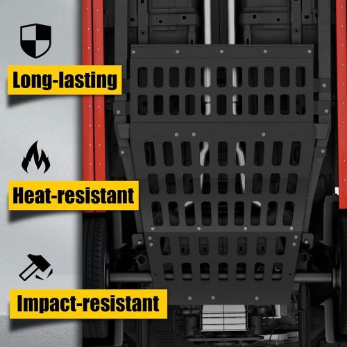 Skid Plates Compatible with 2021-2025 Ford F150 3.5L Supercrew Engine Lower Protection Carbon Steel Transmission Splash Guard Underbody Protecter 2024 F-150 Accessories