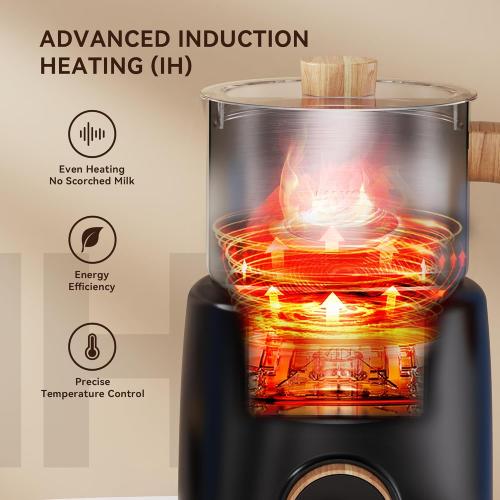 8-IN-1 Milk Frother and Steamer, 21oz/600ml Split Stainless Steel Automatic Hot and Cold Foam Maker and Milk Steamer for Latte, Cappuccino, Macchiato, Hot Chocolate, Hot Milk