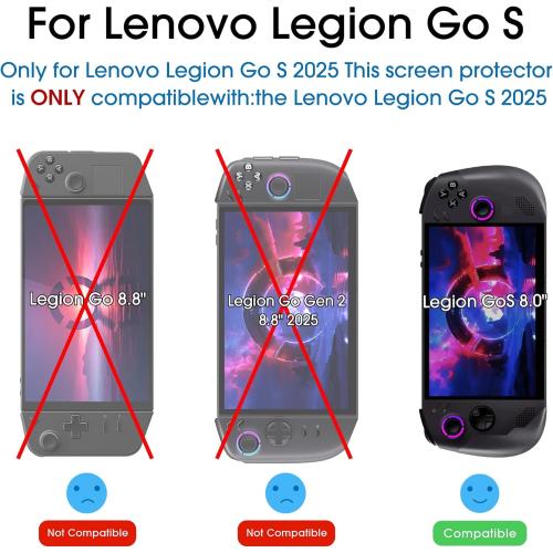 amFilm 2 Pack Screen Protector for Lenovo Legion Go S 8.0'' Handheld 2025, Tempered Glass, 8.0 inch Full Coverage, Transparent Ultra HD, Anti-Scratch, Anti-Fingerprint
