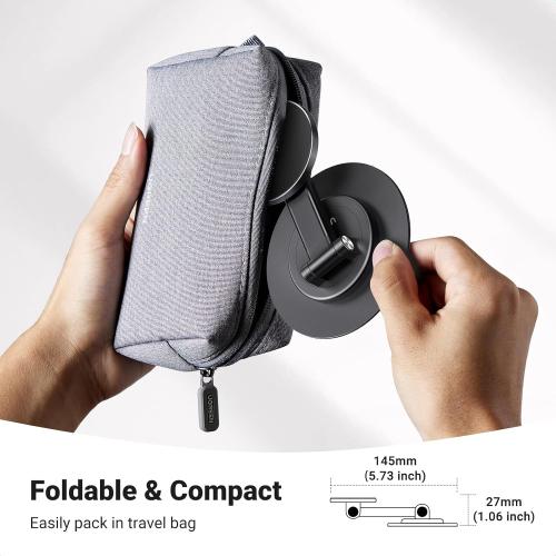 UGREEN Magnetic Phone Stand for MagSafe, Height Adjustable iPhone Stand for Desk with 360° Rotation Compatible for iPhone 17 Air 16 Pro 15 Pro Max 14 Plus 13 12 and MagSafe Case, Black