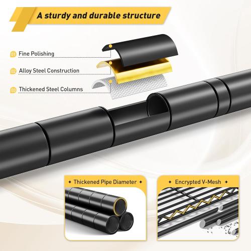 Storage Shelves Adjustable Wire Shelving Metal Wire Rack Shelving Unit Storage Shelf for Kitchen Laundry Room Pantry Closet Bathroom 23x30x13