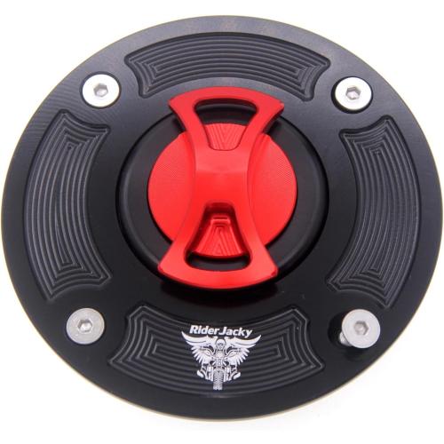 Keyless Fuel Gas Tank cap Cover For Suzuki HAYABUSA GSXR 1300 1999-2007,SV650/SV650S 1992-2002,GSXR600 1997-2003,GSXR750 1996-2003,GSF1200 Bandit 1200 2001-2004 (Red)