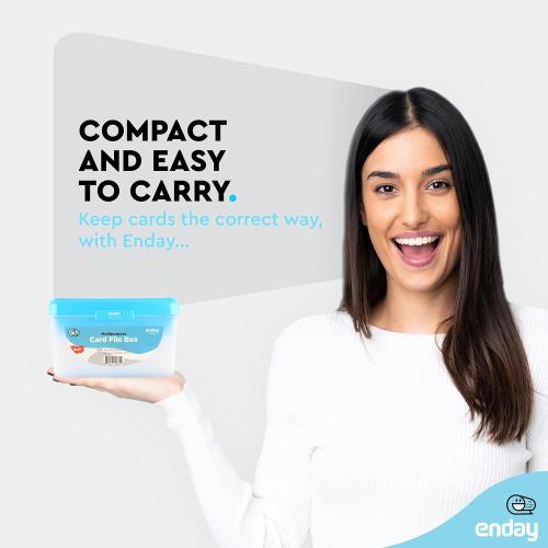 Enday Index Card Holder, 3x5 Note Flash Card Organizer Case, Stackable Index Card File with flip top, Recipe Purple, Red, Green, Blue, Grey, Pink Holder, Holds 250 Cards, Multicolor (12 Pack)